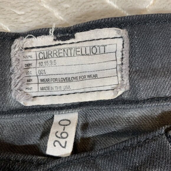 Current Elliott Womens 26 Denim Jeans Gray Distressed 80s Style Skinny Stretch - Picture 5 of 12